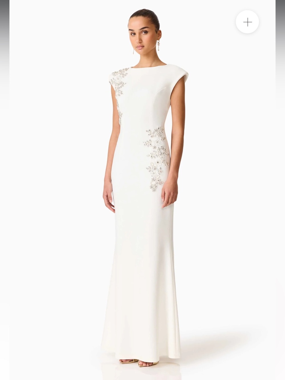 elliatt veda white 3d floral embellished diamante bridal gown maxi dress XXL NEW - Picture 4 of 16
